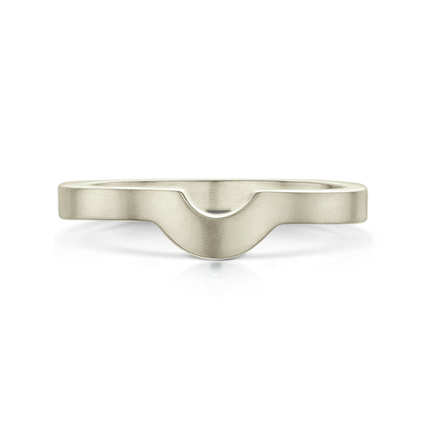 Arch Wedding Band in 18ct White Gold (to match DR181) by Sheila Fleet Jewellery