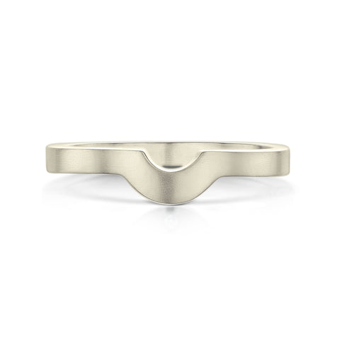 Arch Wedding Band in 9ct White Gold (to match DR181) by Sheila Fleet Jewellery