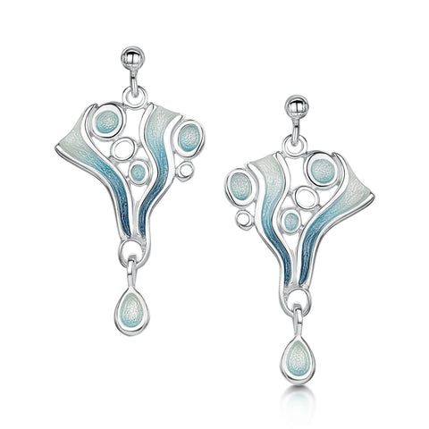 Arctic Stream Drop Earrings in Sterling Silver