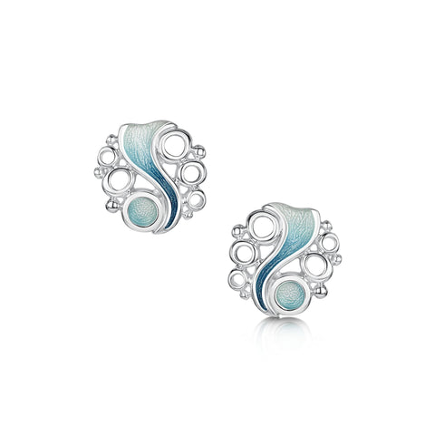 Arctic Stream Stud Earrings in Sterling Silver