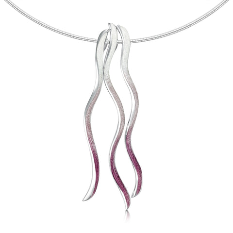 Atlantic Swell 3-frond Enamelled Dress Necklace by Sheila Fleet Jewellery