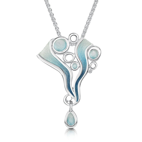 Arctic Stream Droplet Pendant in Sterling Silver