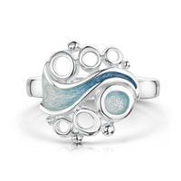 Arctic Stream Enamel Ring in Sterling Silver by Sheila Fleet Jewellery