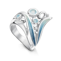 Arctic Stream Large Enamel Ring in Sterling Silver