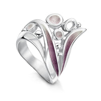 Arctic Stream Large Enamel Ring in Sterling Silver