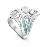 Arctic Stream Large Enamel Ring in Sterling Silver