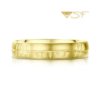 18ct Yellow Scottish Gold Small Ogham Ring