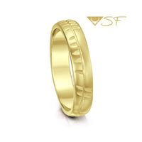 18ct Yellow Scottish Gold Small Ogham Ring